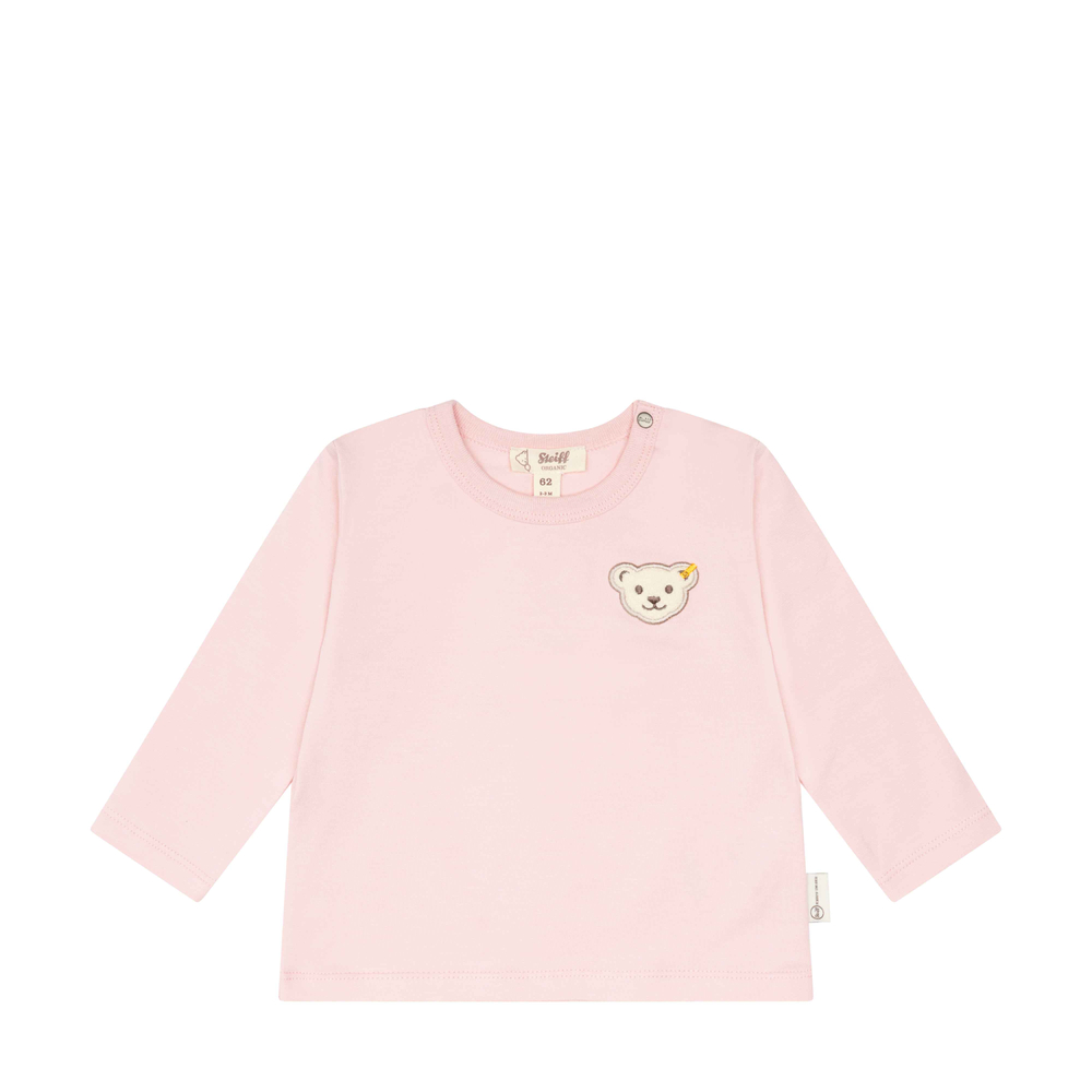 Steiff GOTS biopamut hosszú ujjú póló - Basic kollekció világos rózsaszín  | Bunny and Teddy