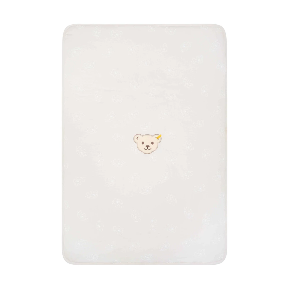 Steiff GOTS biopamut elefántos pléd, takaró (kb 65cm x 95cm ) - Basic kollekció bézs  | Bunny and Teddy