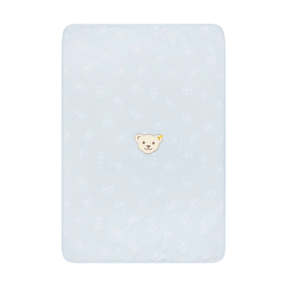 kék elefántos baba pléd, takaró (kb 65cm x 95cm ) - Basic kollekció világoskék  | Bunny and Teddy