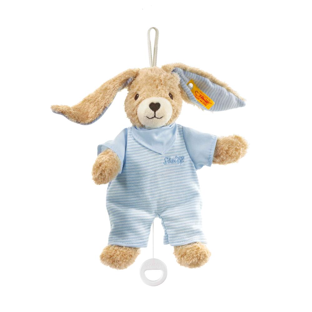 Steiff Hoppel felhúzható zenélő nyuszi biopamutból - kék - Bunny and Teddy