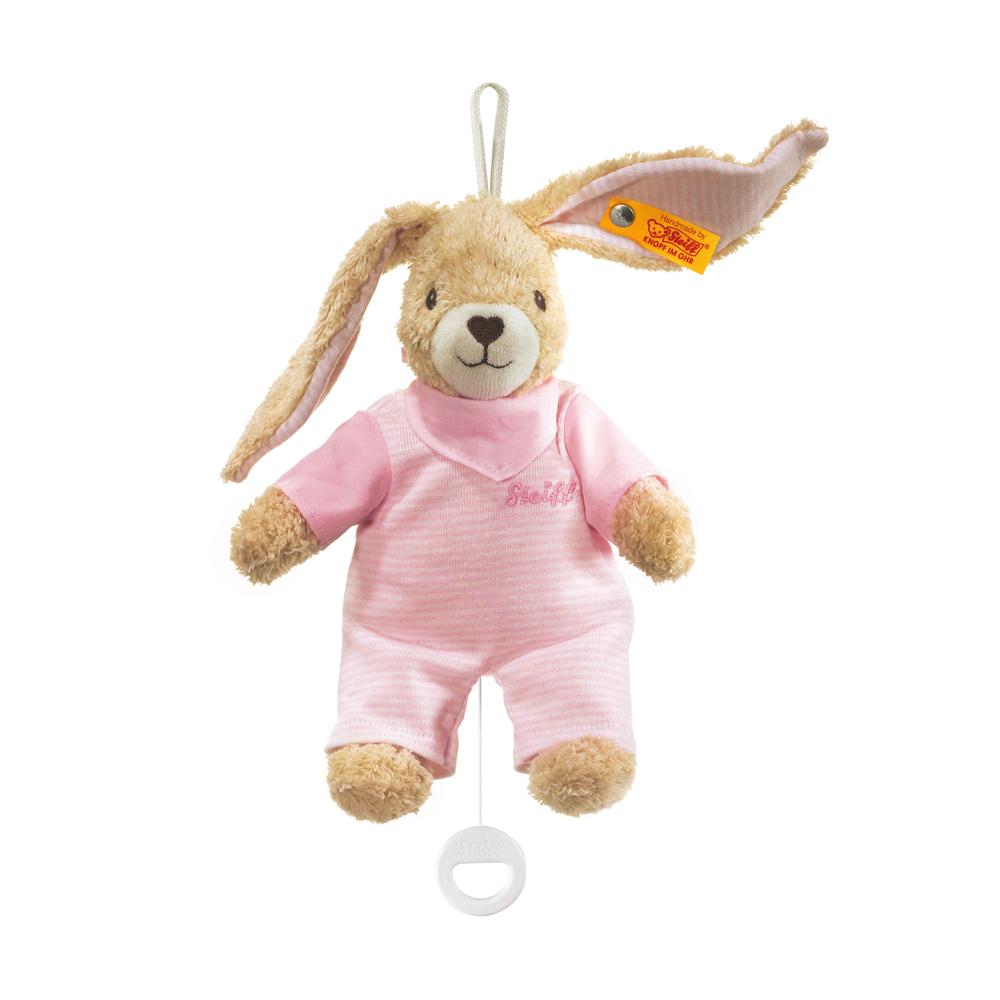 Steiff Hoppel felhúzható zenélő nyuszi biopamutból - rózsaszín - Bunny and Teddy