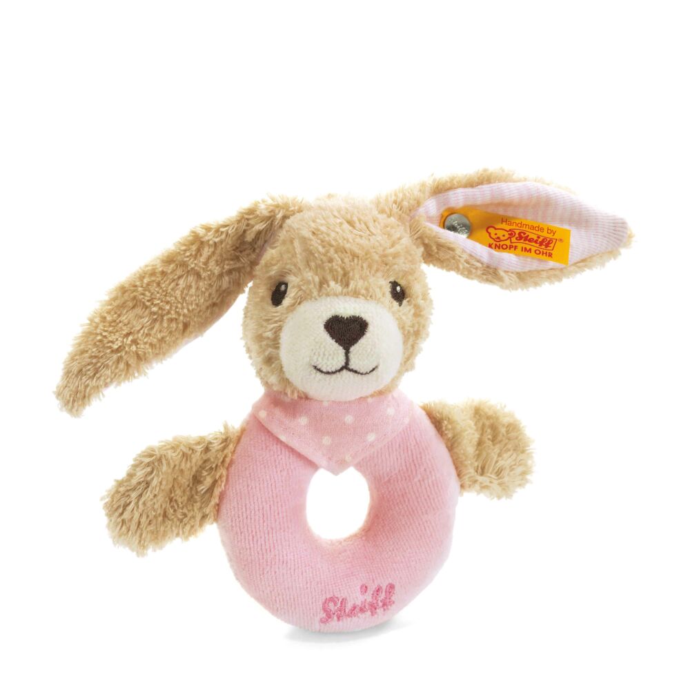 Steiff Hoppel Nyuszi csörgő biopamutból - világos rózsaszín - Bunny and Teddy