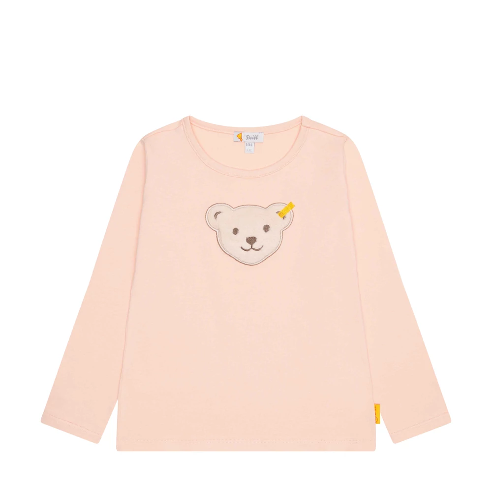 Steiff hosszú ujjú póló sípoló hangot kiadó macival az elején Mini Unisex - Classic kollekció világos rózsaszín  | Bunny and Teddy