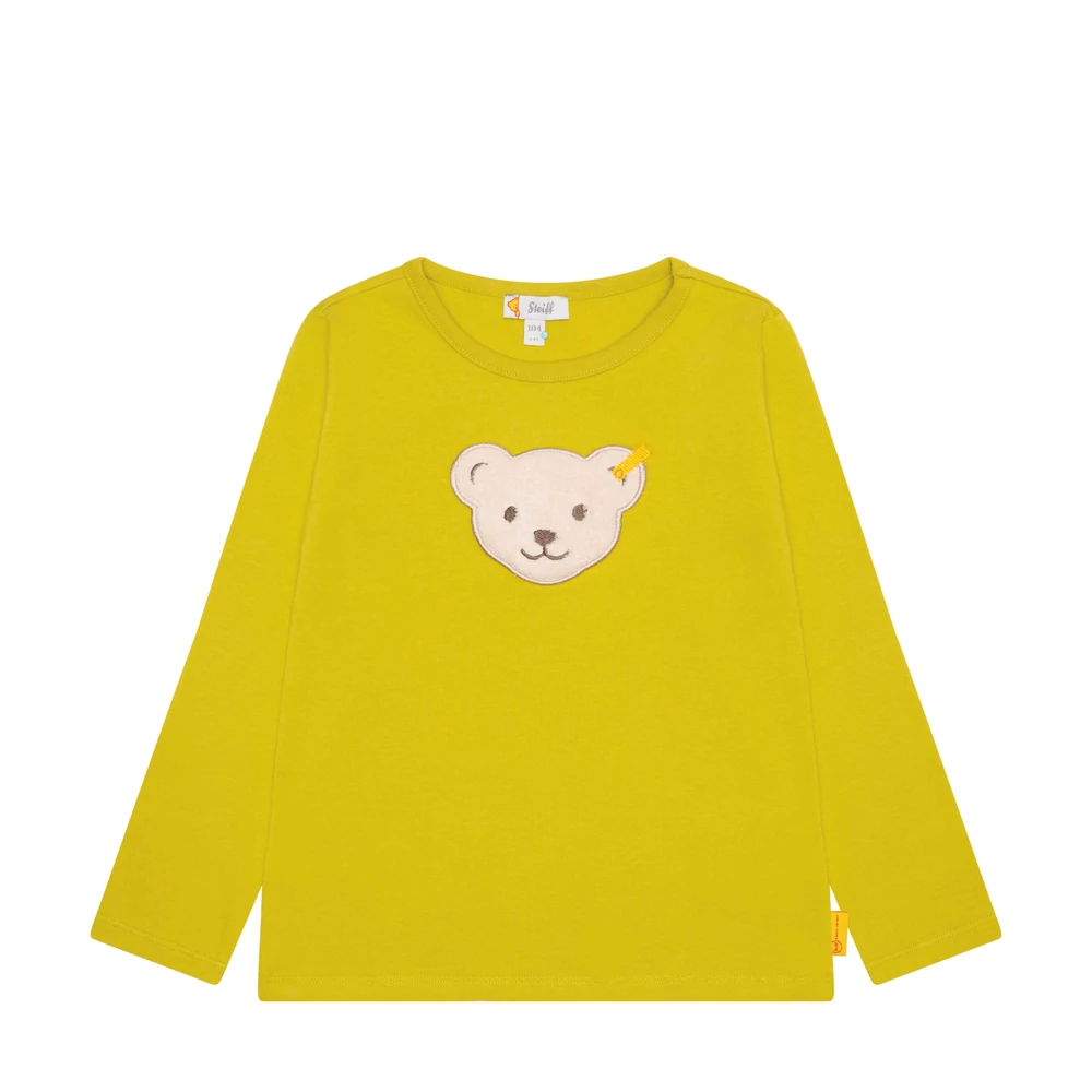 Steiff hosszú ujjú póló sípoló hangot kiadó macival az elején Mini Unisex - Classic kollekció világos zöld  | Bunny and Teddy