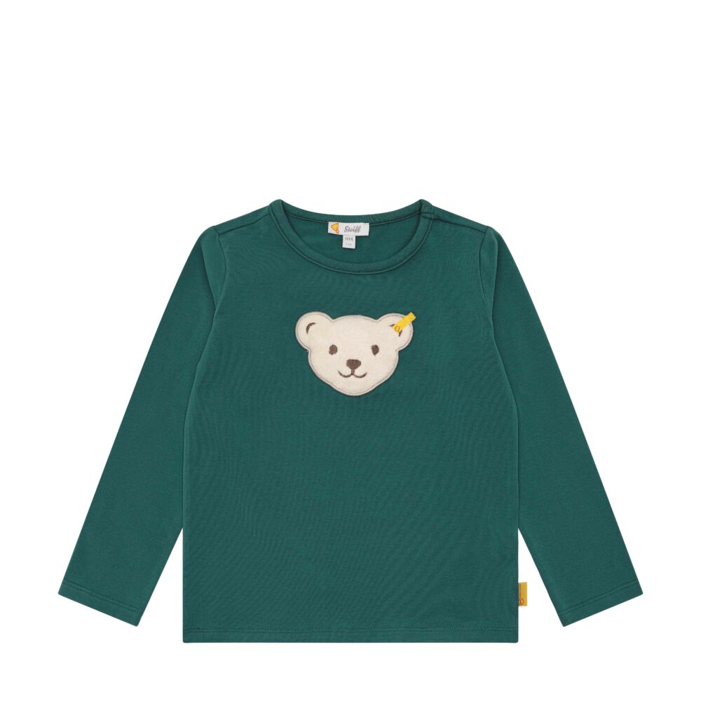 Steiff hosszú ujjú póló sípoló hangot kiadó macival az elején Mini Unisex - Classic kollekció zöld  | Bunny and Teddy