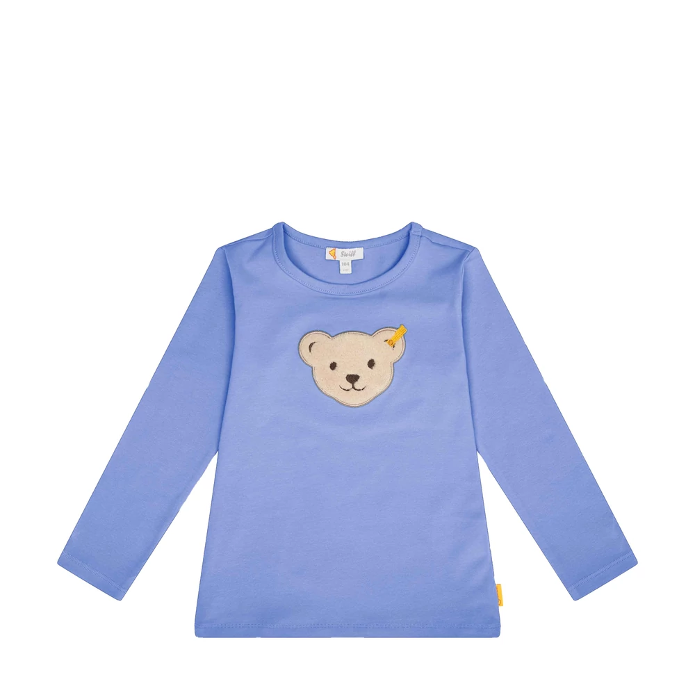 Steiff hosszú ujjú póló sípoló hangot kiadó macival az elején Mini Unisex - Classic kollekció kék  | Bunny and Teddy