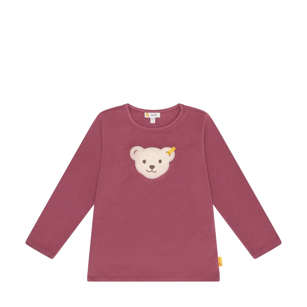 Steiff hosszú ujjú póló sípoló hangot kiadó macival az elején Mini Unisex - Classic kollekció piros  | Bunny and Teddy
