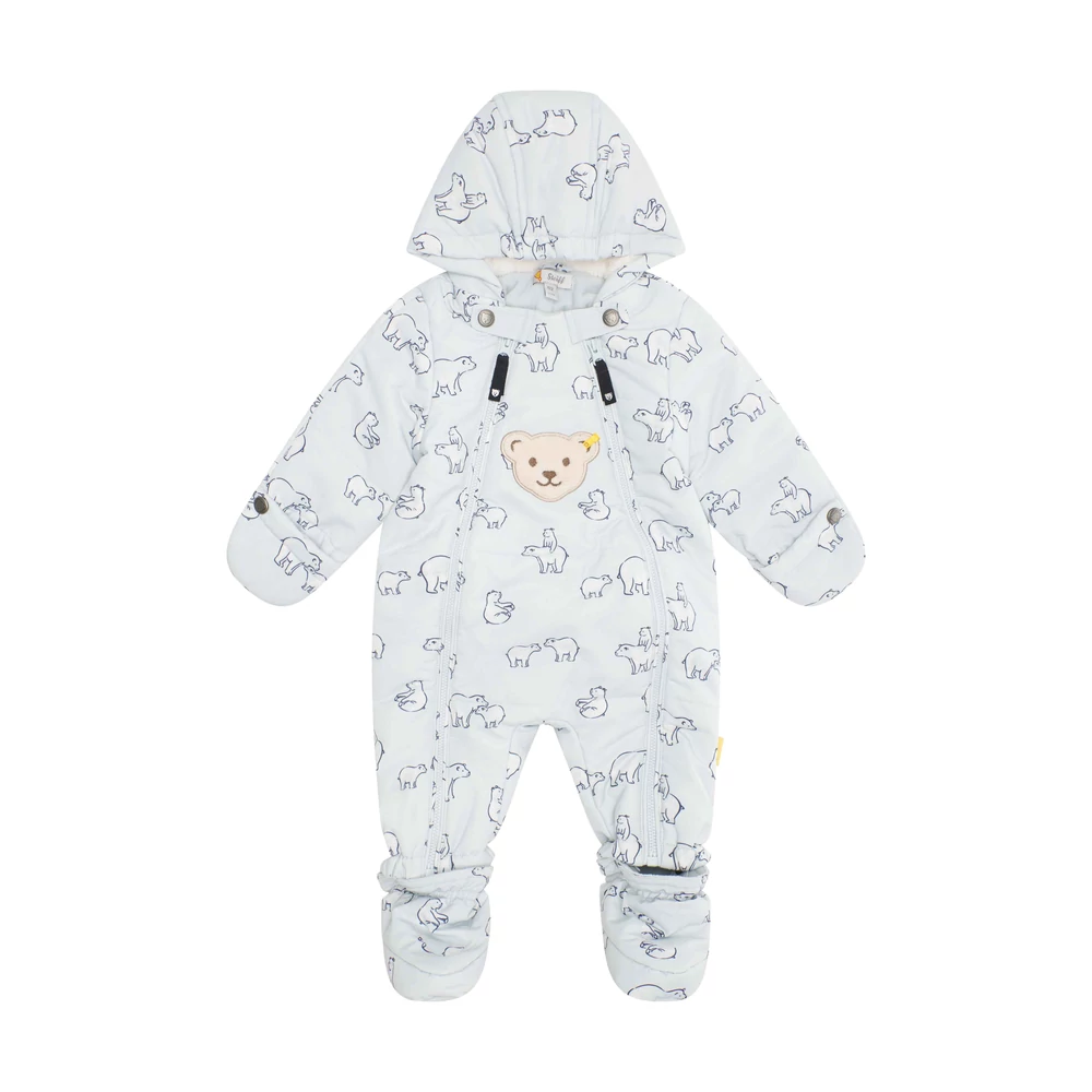 Steiff  meleg téli kapucnis overál Baby Boys - Classic kollekció világoskék  | Bunny and Teddy