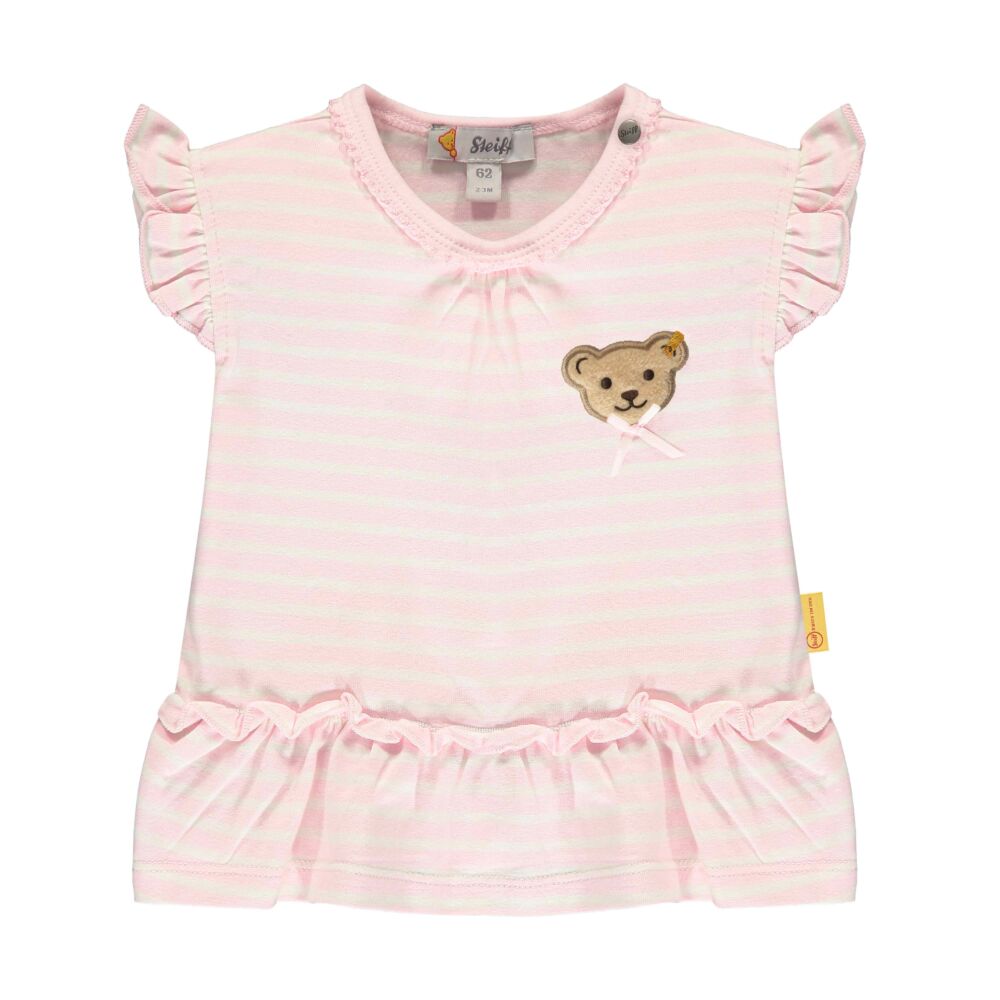 Steiff kislány rövid ujjú fodros baba póló - Bear in my heart kollekció-világos rózsaszín-Bunny and Teddy