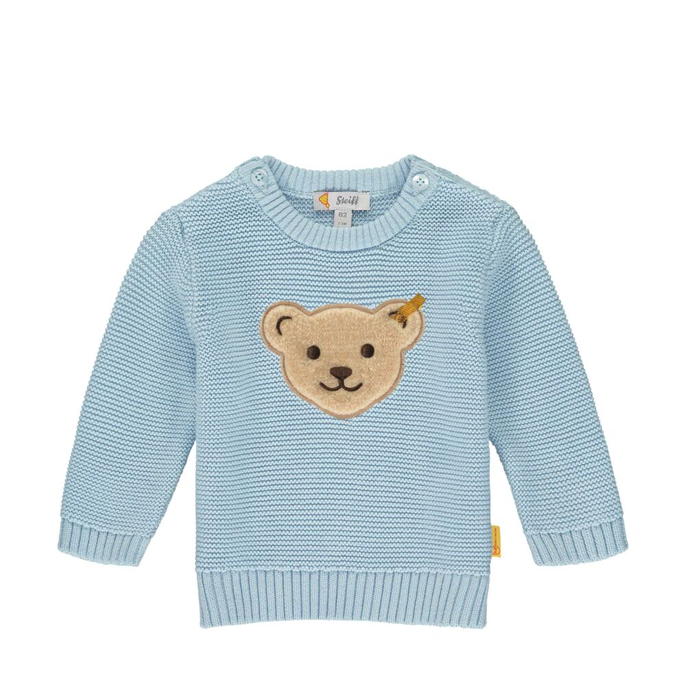 Steiff kötött baba pulóver  - Bear Blues kollekció-világos kék-Bunny and Teddy
