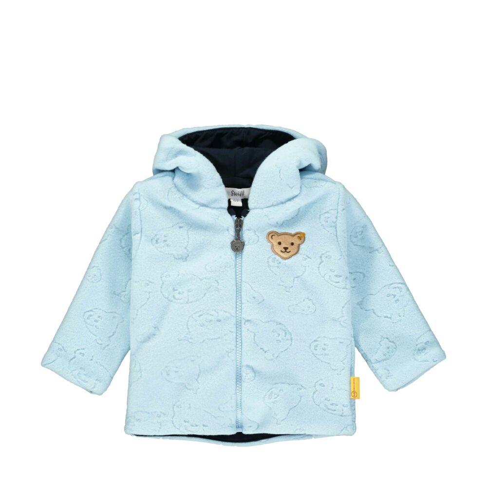 Steiff Polár fleece kocsikabát kisfiúknak különleges mintával - Bear Blues kollekció-világos kék-Bunny and Teddy