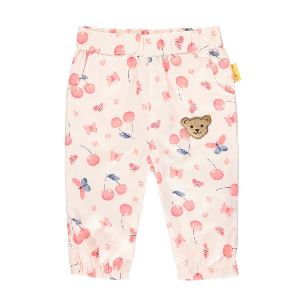Steiff cseresznye mintás baba nadrág kislányoknak pamutból - Bear & Cherry kollekció - világos rózsaszín - Bunny and Teddy