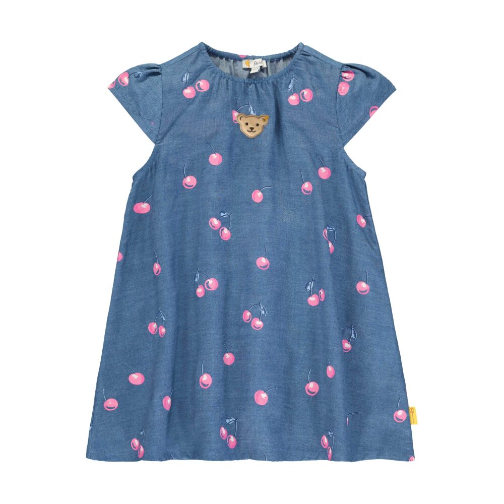 Steiff cseresznye mintás lyocell ruha - Sweet Cherry kollekió - kék - Bunny and Teddy