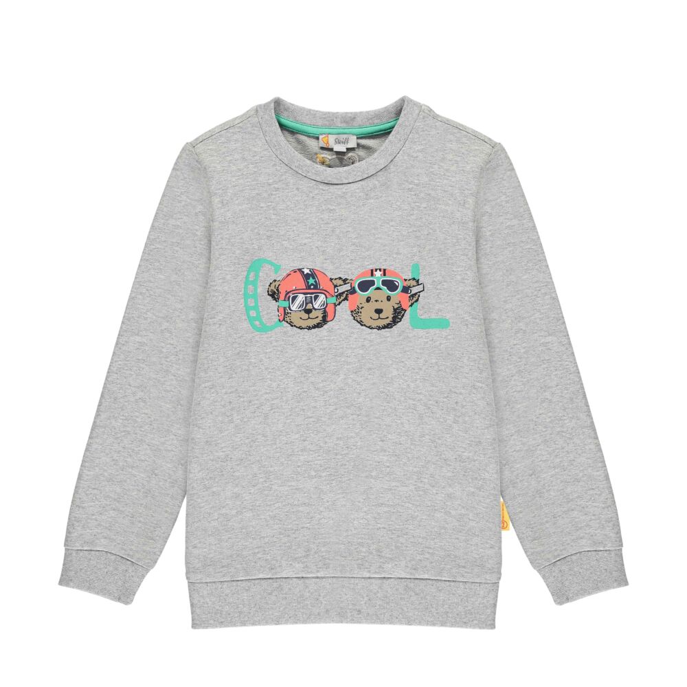 Steiff pamut pulóver, melegítő felső cool felirattal- Mini Boys - High 5! kollekcó szürke  | Bunny and Teddy