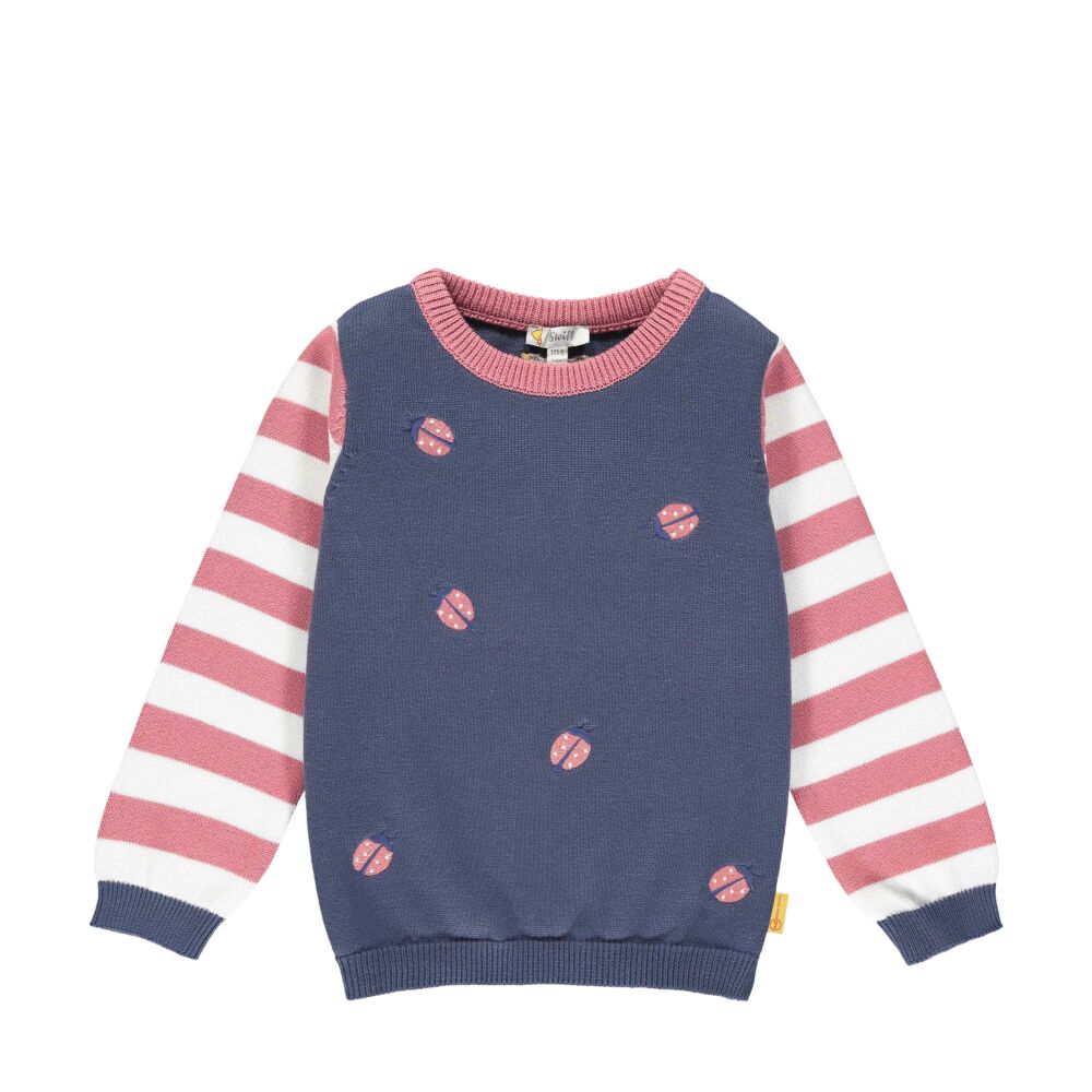 Steiff kötött pamut pulóver katicabogarakkal- Mini Girls - Bugs Life kollekcó rózsaszín  | Bunny and Teddy