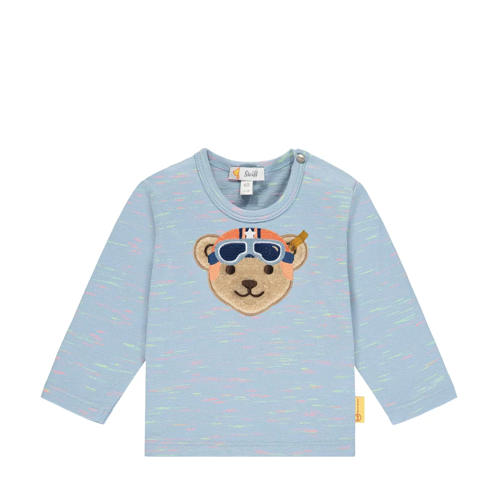 Steiff hosszú ujjú póló nagy bukósisakos Steiff macival az elején- Baby Boys - High 5! kollekcó világos kék  | Bunny and Teddy Steiff hosszú ujjú póló nagy bukósisakos Steiff macival az elején- Baby Boys - High 5! kollekcó világos kék  | Bunny and Teddy