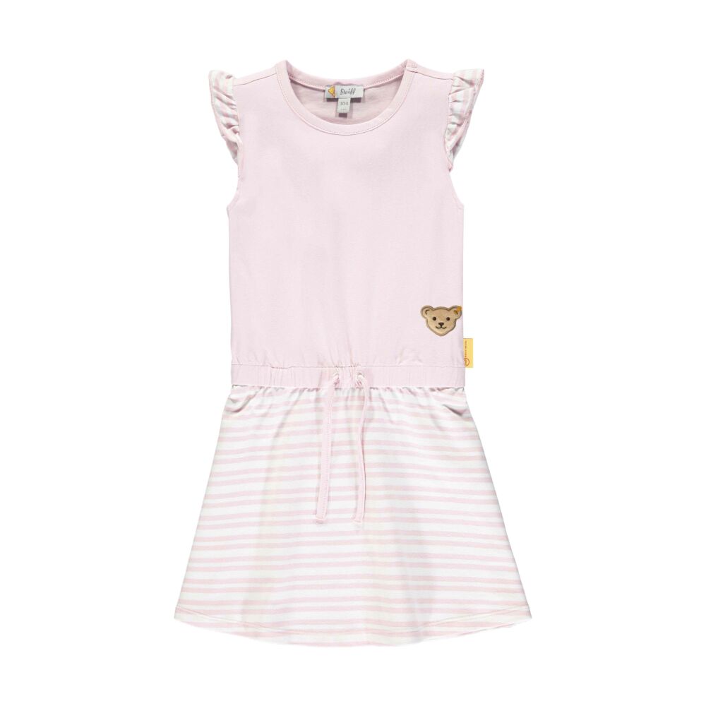 Steiff ujjatlan ruha csíkos szoknya résszel- Mini Girls - Hello Summer kollekció rózsaszín  | Bunny and Teddy