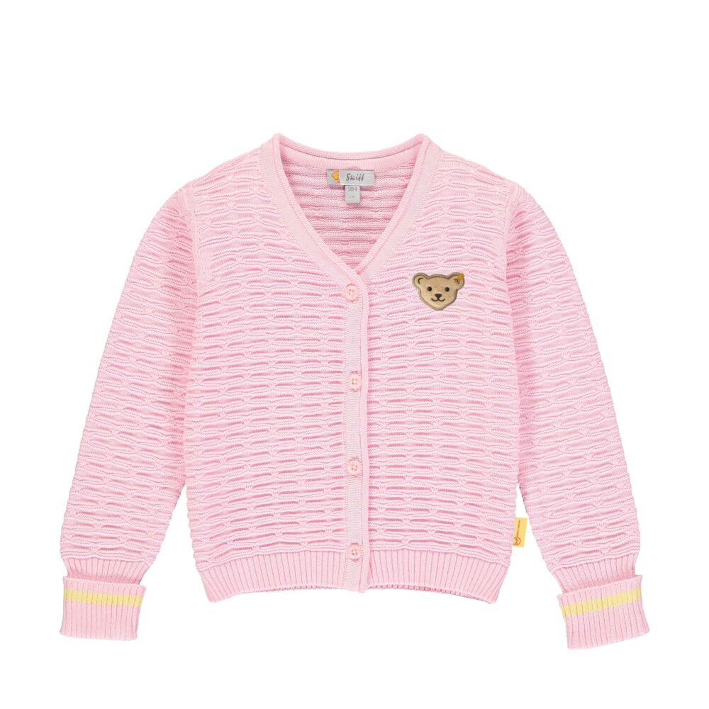 Steiff pamut kötött kardigán- Mini Girls - Hello Summer kollekció rózsaszín  | Bunny and Teddy