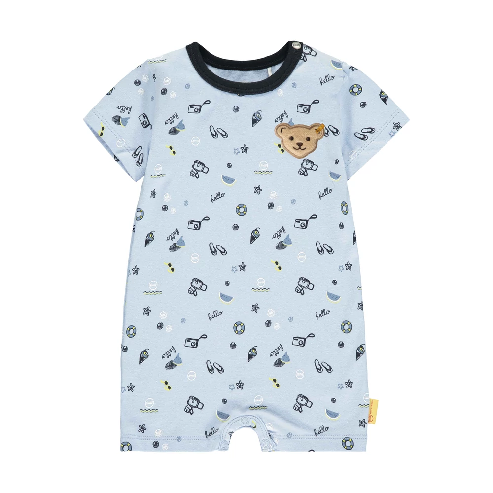 Steiff napozó nyaralós mintával- Baby Boys - Hello Summer kollekció világoskék  | Bunny and Teddy