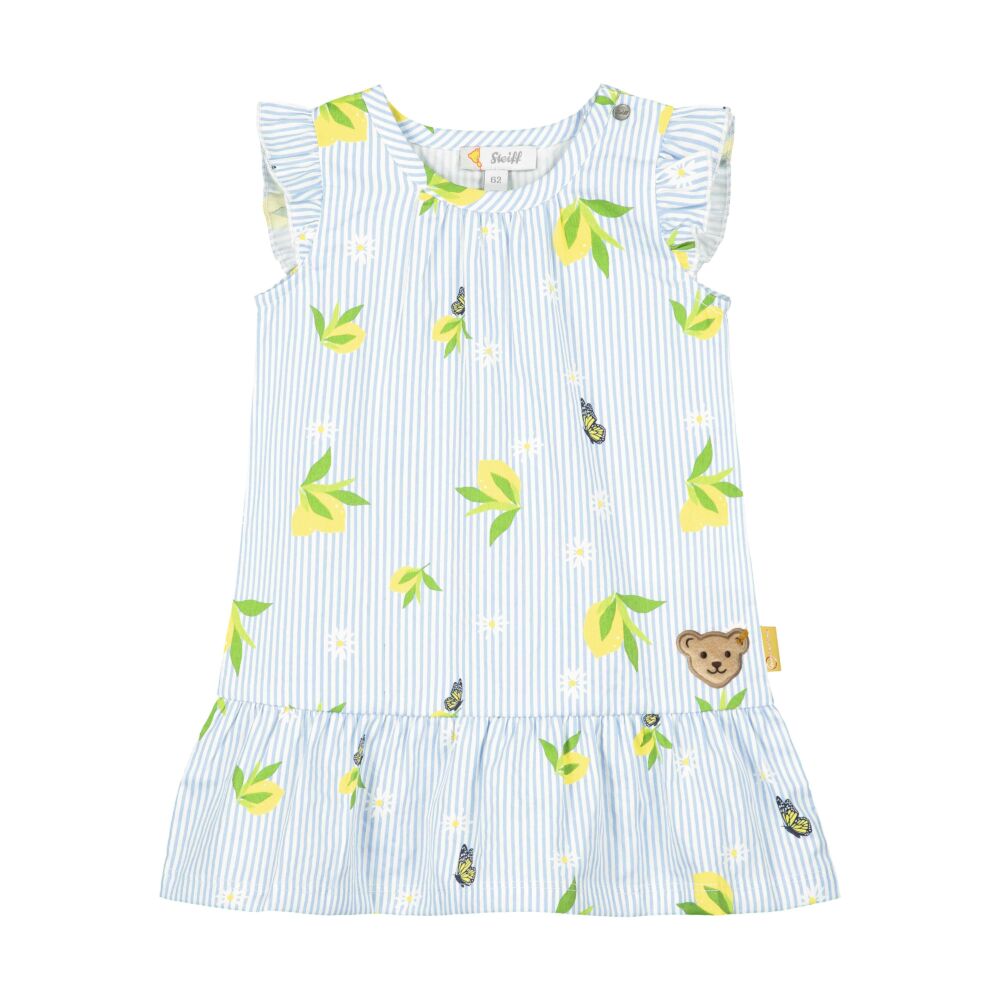Steiff ujjatlan ruha fodrokkal és citromos mintával- Baby Girls - Hello Summer kollekció kék  | Bunny and Teddy