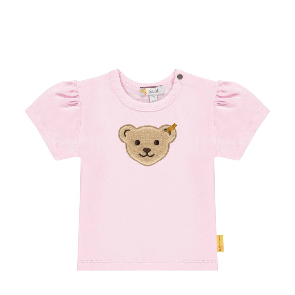Steiff rövid ujjú póló nagy macival az elején- Baby Girls - Hello Summer kollekció rózsaszín  | Bunny and Teddy