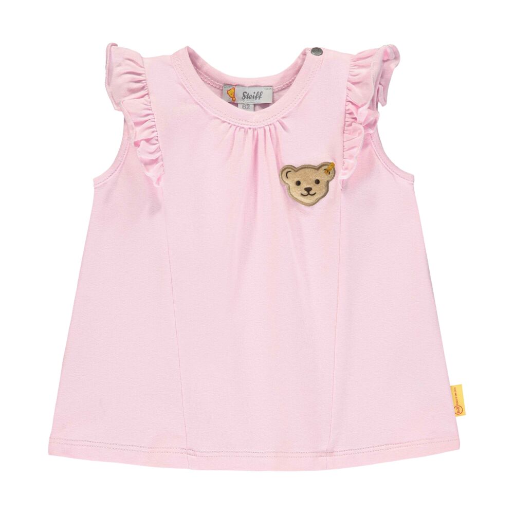 Steiff ujjatlan fodros póló- Baby Girls - Hello Summer kollekció rózsaszín  | Bunny and Teddy