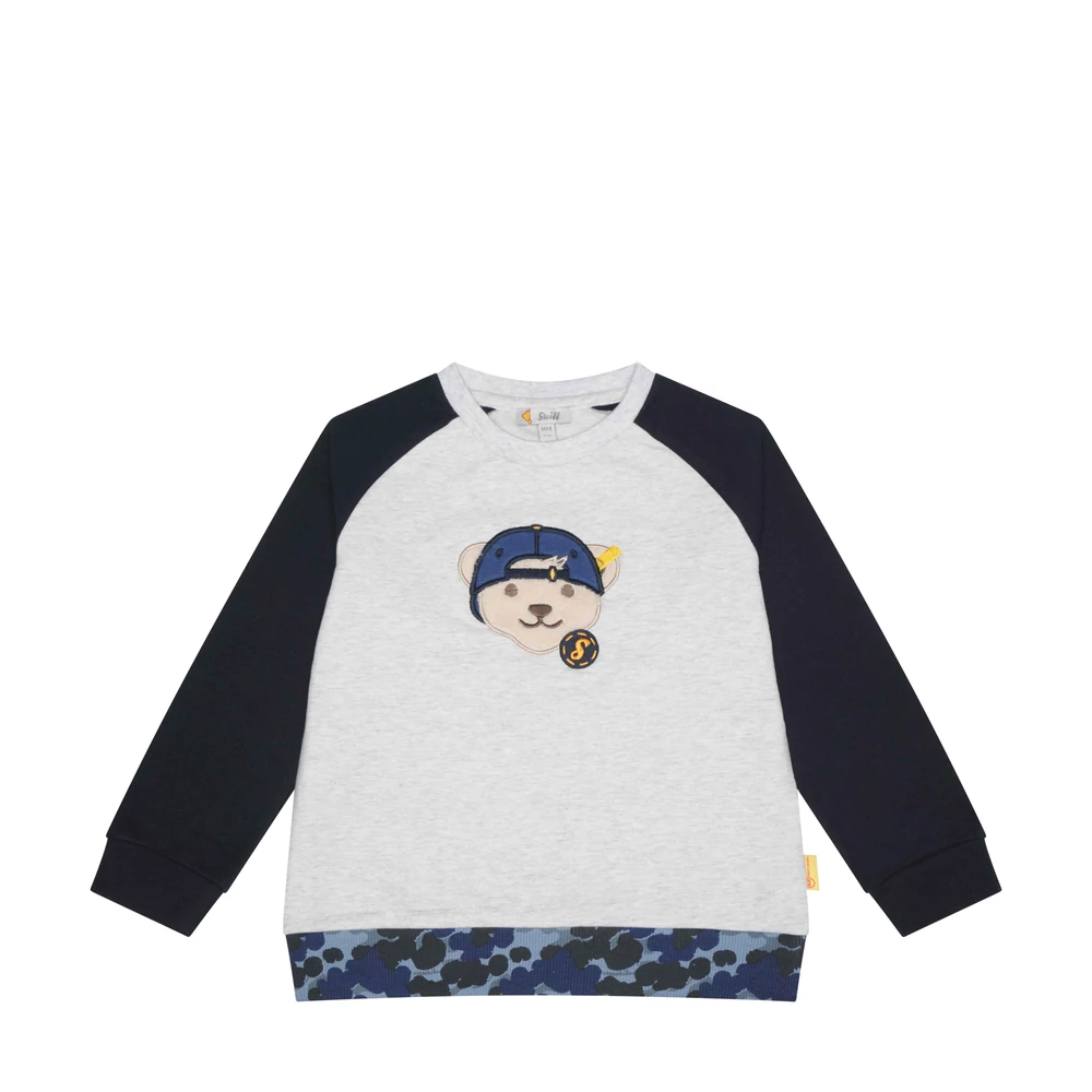 Steiff pamut pulóver, melegítő felső Mini Boys - Let's Play! kollekció szürke  | Bunny and Teddy