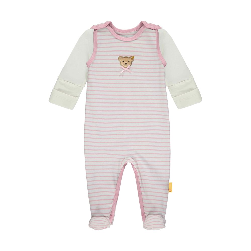 Steiff lábfejes rugdalózó és hosszú ujjú póló szett Baby Girls - Sweet Heart kollekció rózsaszín  | Bunny and Teddy