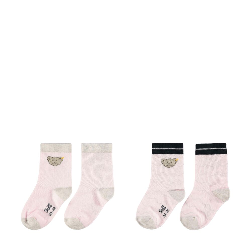 Steiff zokni 2 db-os csomagban  világos rózsaszín  | Bunny and Teddy