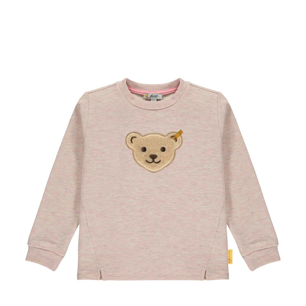 Steiff pamut pulóver sípoló hangot kiadó macival az elején - Mini Girls - Best Friends kollekció világos rózsaszín  | Bunny and Teddy