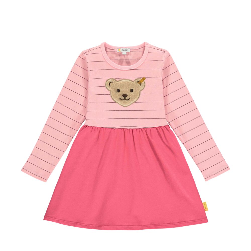 Steiff hosszú ujjú pamut ruha  - Mini Girls - Best Friends kollekció pink  | Bunny and Teddy