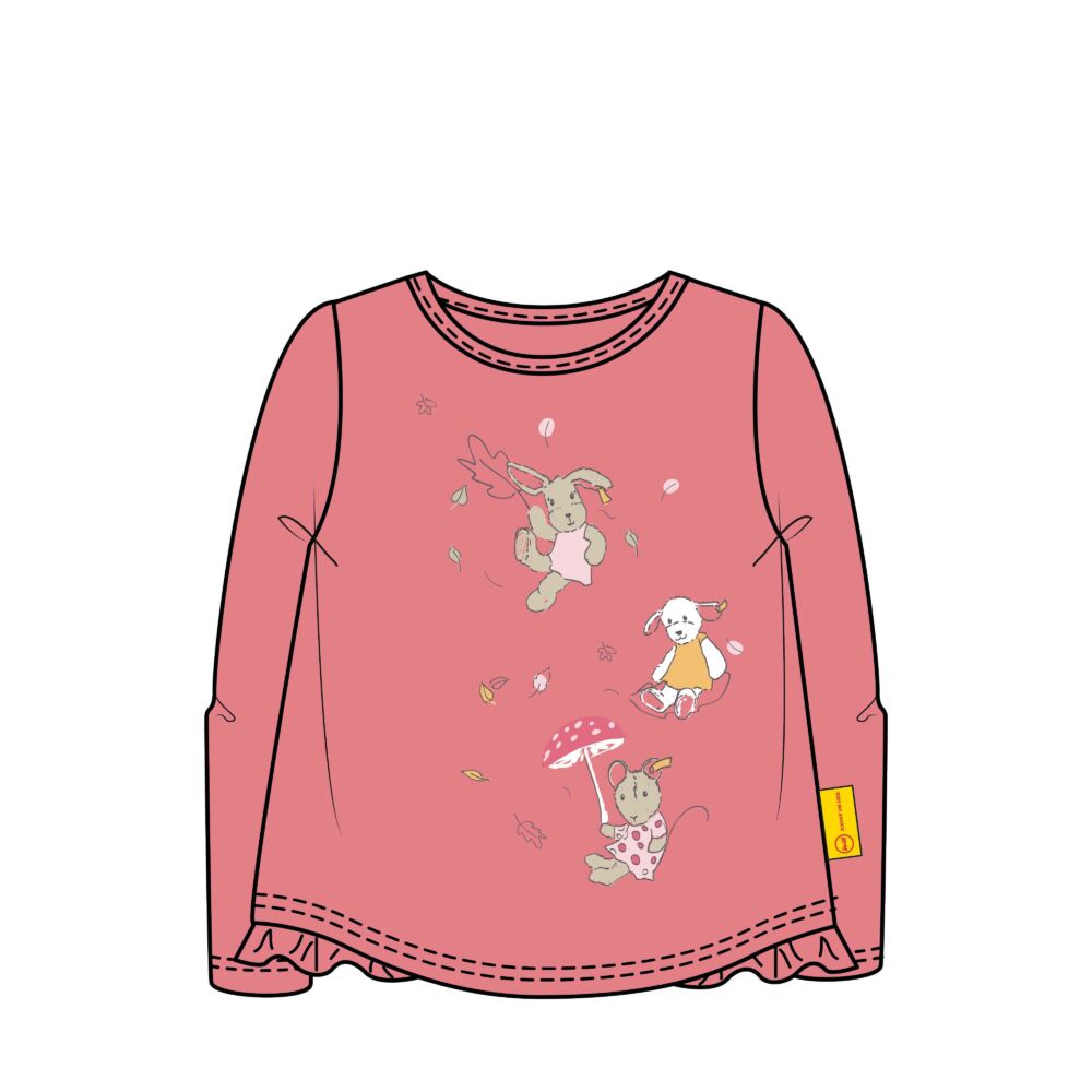 Steiff hosszú ujjú póló nyuszival és egérrel - Mini Girls - Best Friends kollekció pink  | Bunny and Teddy