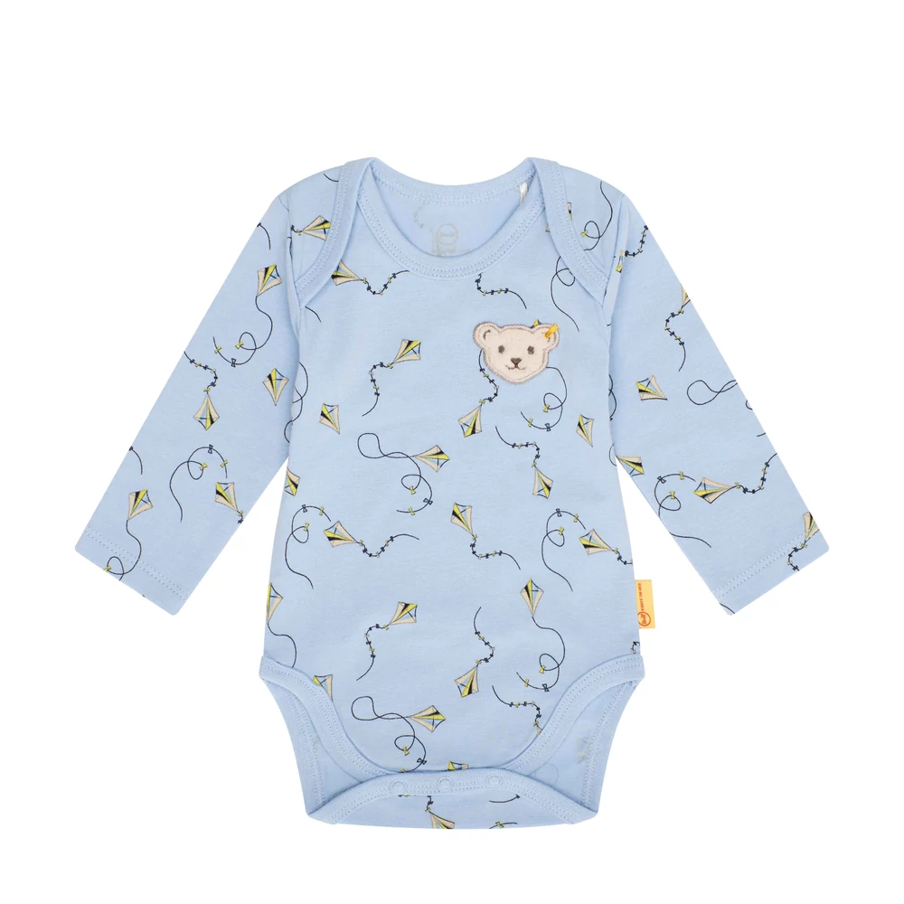 Steiff GOTS biopamut rövid ujjú boríték nyakú body - Basic kollekció krém  | Bunny and Teddy
