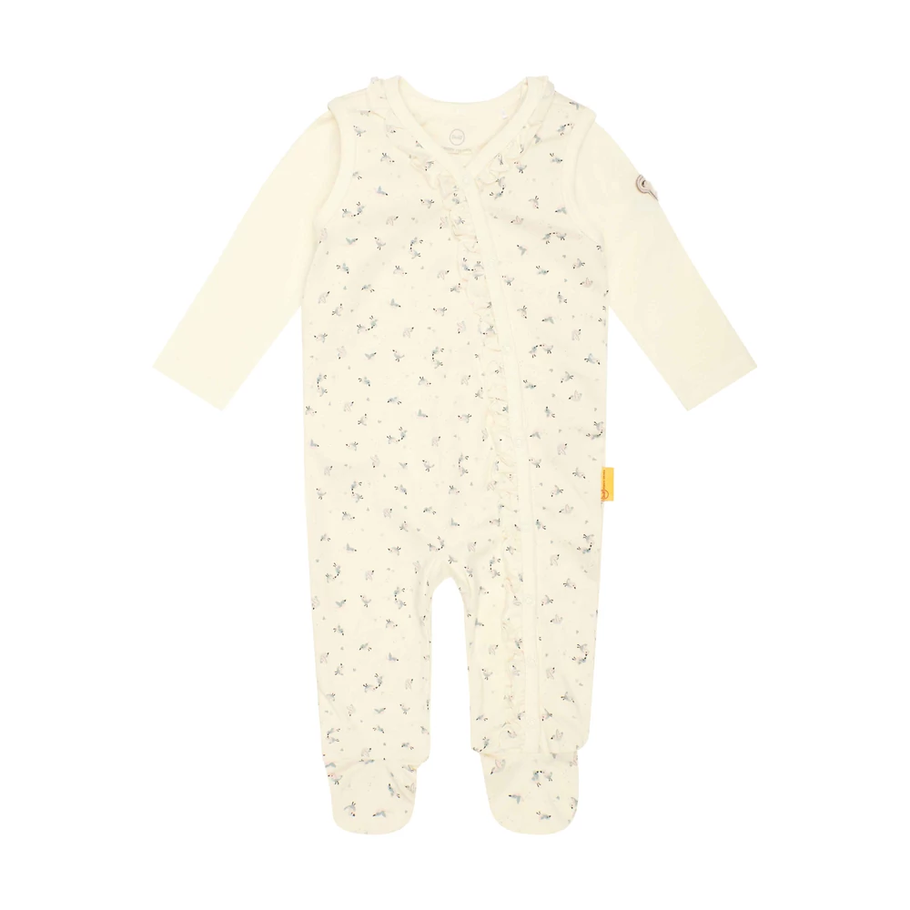 Steiff GOTS biopamut rövid ujjú boríték nyakú body - Basic kollekció krém  | Bunny and Teddy