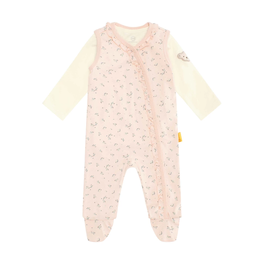 Steiff GOTS biopamut rövid ujjú boríték nyakú body - Basic kollekció krém  | Bunny and Teddy