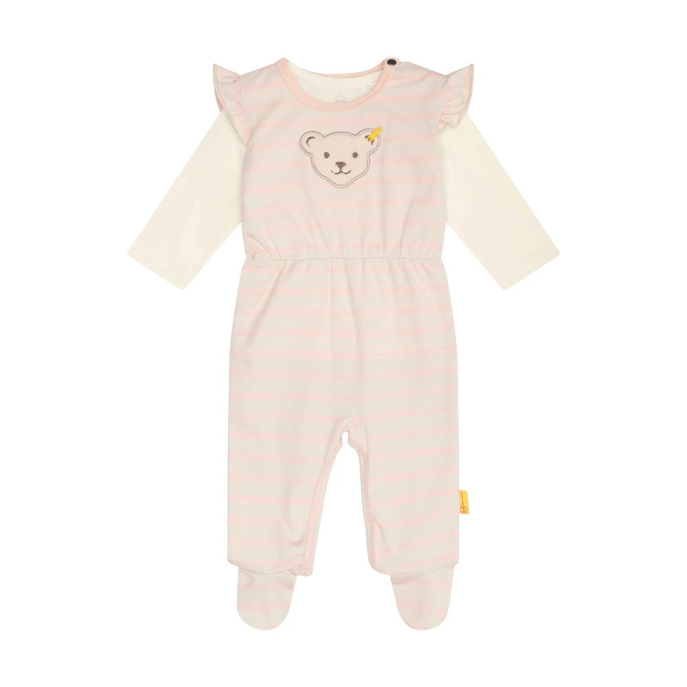 Steiff GOTS biopamut rövid ujjú boríték nyakú body - Basic kollekció krém  | Bunny and Teddy