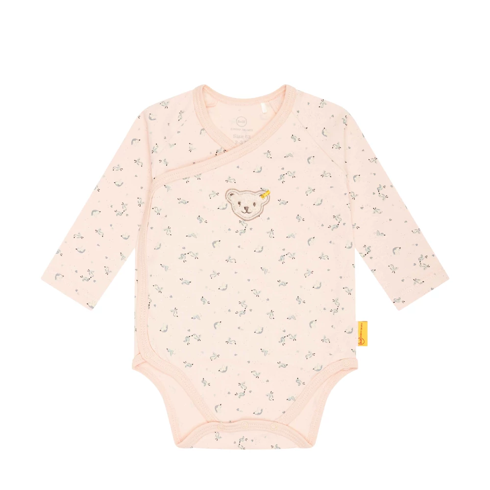 Steiff GOTS biopamut rövid ujjú boríték nyakú body - Basic kollekció krém  | Bunny and Teddy