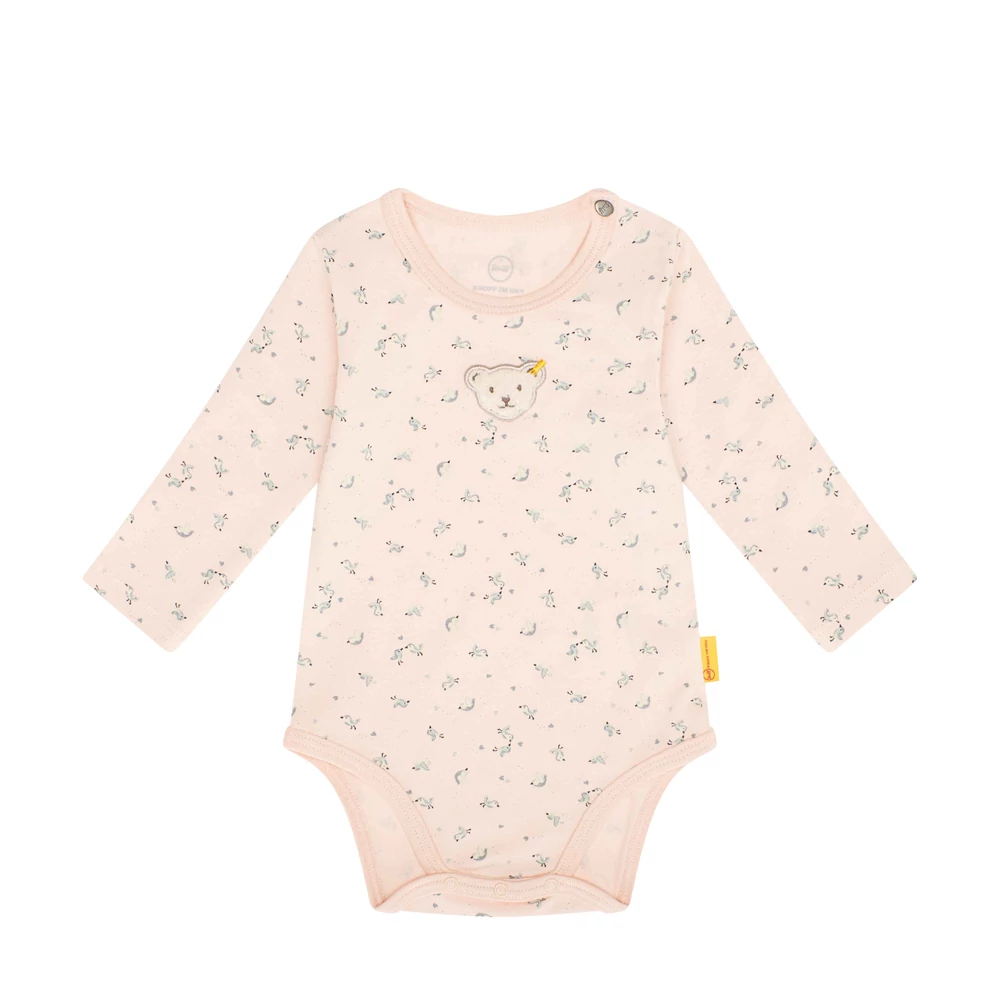 Steiff GOTS biopamut rövid ujjú boríték nyakú body - Basic kollekció krém  | Bunny and Teddy