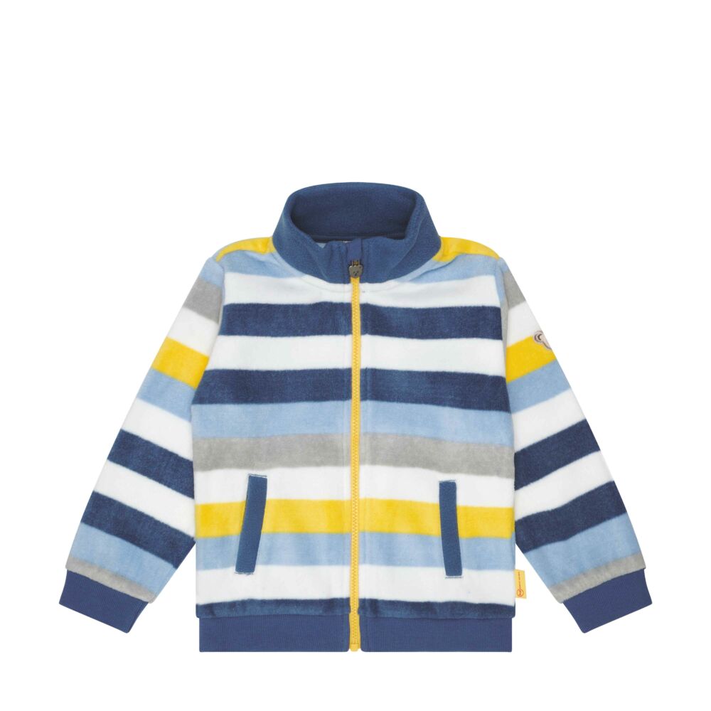 Steiff csíkos pulóver polár fleece anyagból - Mini Boys - Wild a Heart kollekció kék  | Bunny and Teddy
