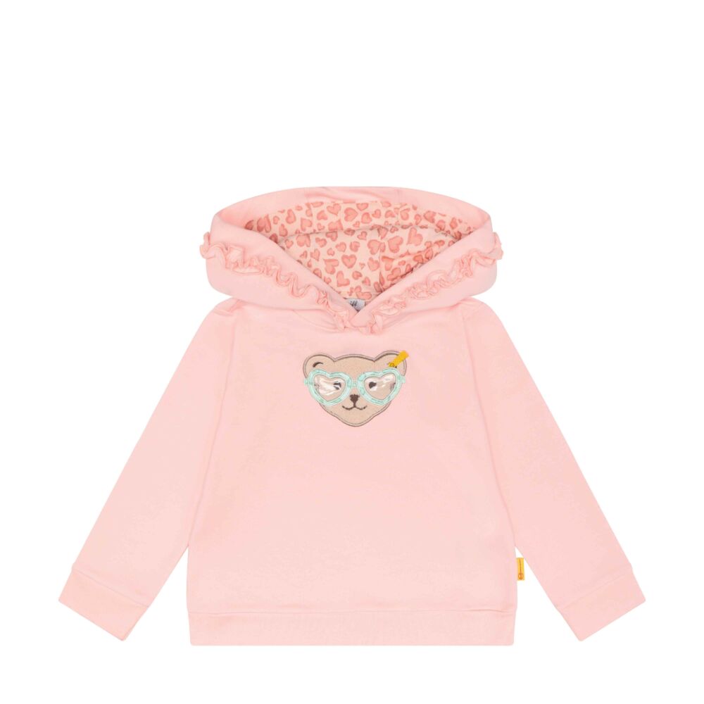Steiff kapucnis pulóver, melegítő felső - Mini Girls - Jungle Feeling  kollekció világos rózsaszín  | Bunny and Teddy