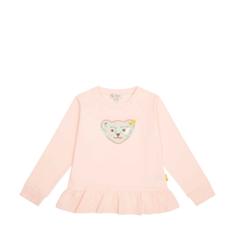 Steiff belebújós fodros pamut pulóver  - Mini Girls - Jungle Feeling  kollekció világos rózsaszín  | Bunny and Teddy