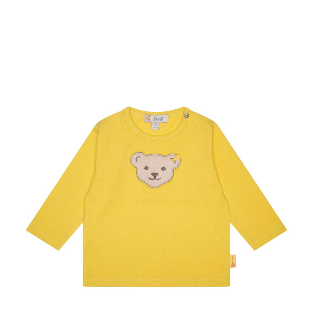Steiff hosszú ujjú póló nagy macival az elején - Baby Boys - Elephant Ride kollekció sárga  | Bunny and Teddy