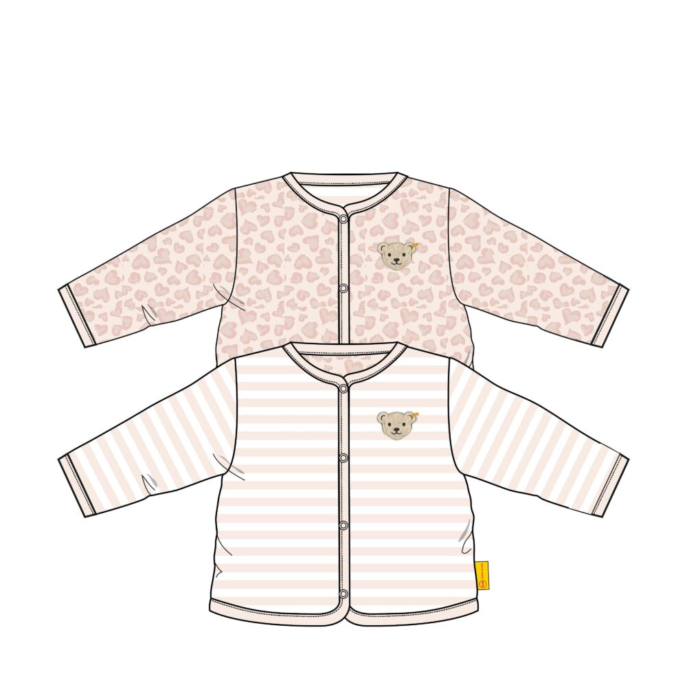 Steiff mindkét oldalán hordható vékonyan bélelt pamut kabát - Baby Girls - Jungle Feeling  kollekció világos rózsaszín  | Bunny and Teddy