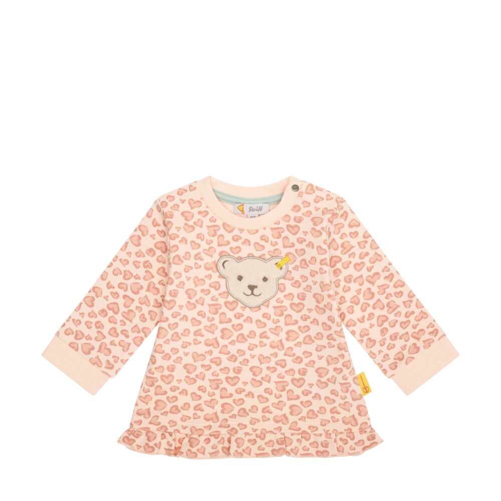 Steiff mintás pamut pulóver - Baby Girls - Jungle Feeling  kollekció világos rózsaszín  | Bunny and Teddy