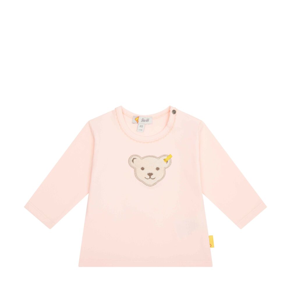 Steiff hosszú ujjú póló nagy macival az elején - Baby Girls - Jungle Feeling  kollekció világos rózsaszín  | Bunny and Teddy