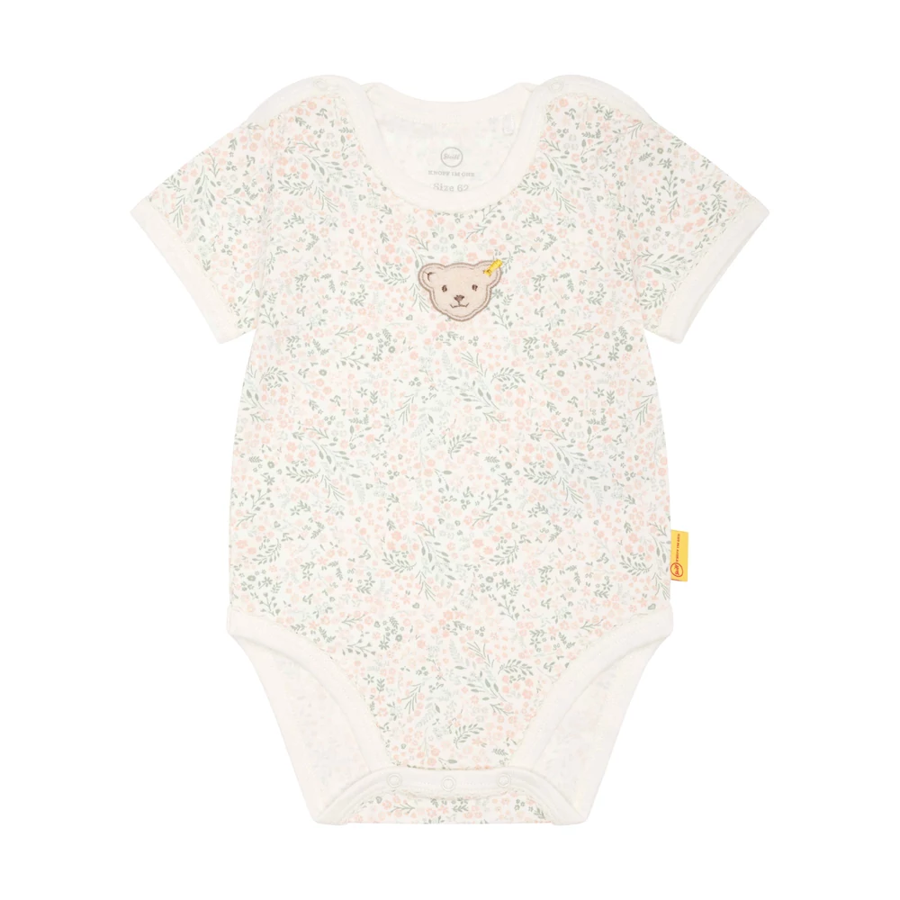 Steiff rövid ujjú boríték nyakú body - Baby Girls - Jungle Feeling  kollekció krém  | Bunny and Teddy