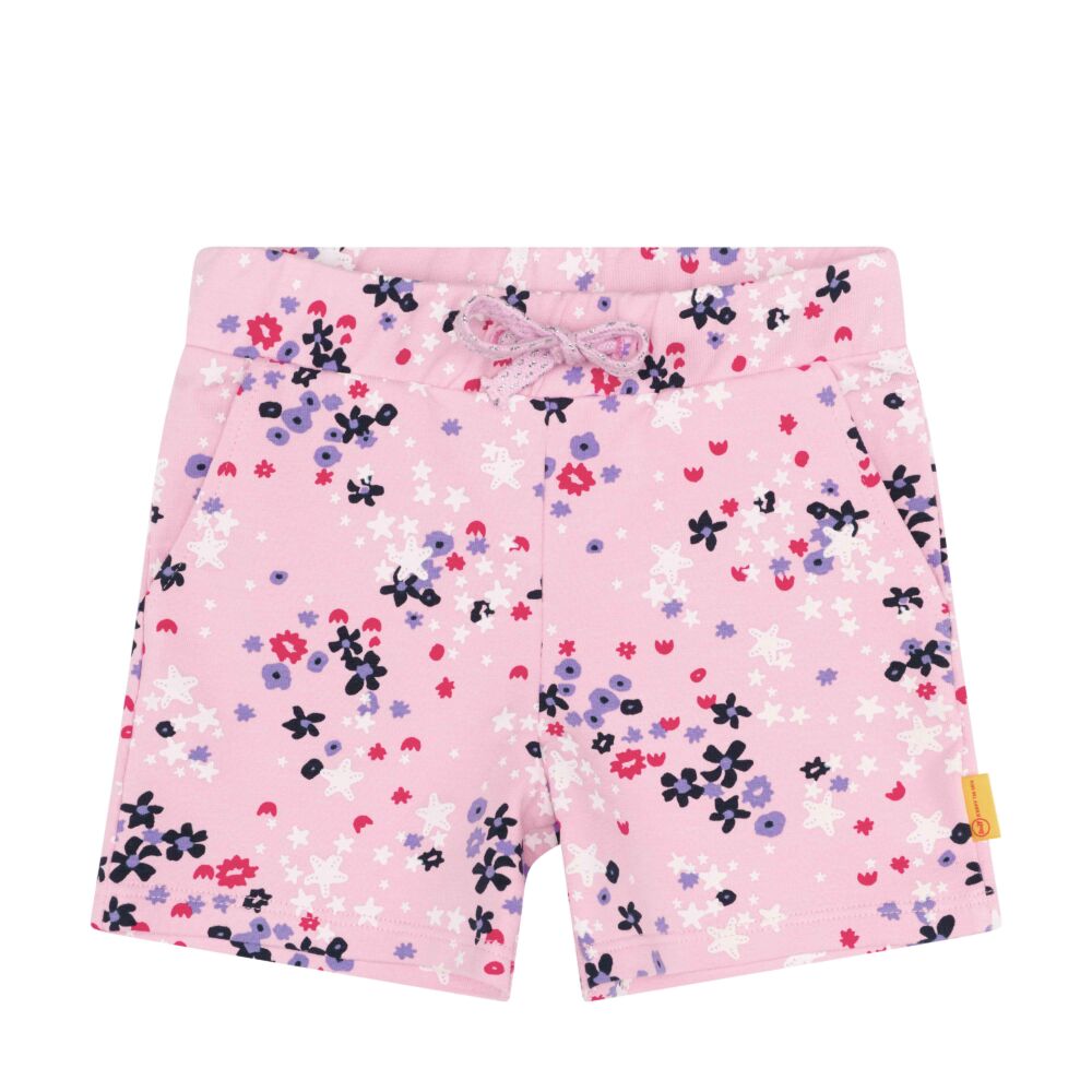 Steiff rövidnadrág tengeri csillag és virág mintával - Mini Girls - Beach Please kollekció rózsaszín  | Bunny and Teddy