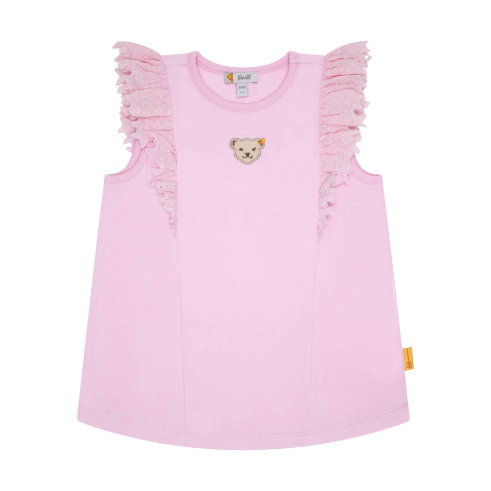 Steiff ujjatlan fodros felső - Mini Girls - Beach Please kollekció rózsaszín  | Bunny and Teddy