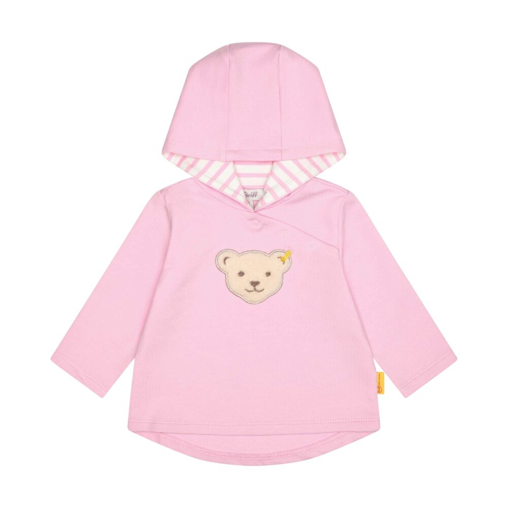Steiff kapucnis baba pulóver, melegítő felső - Baby Girls - Beach Please kollekció rózsaszín  | Bunny and Teddy