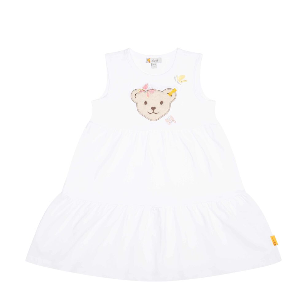 Steiff ujjatlan fodros ruha - Mini Girls - Garden Party kollekció fehér  | Bunny and Teddy